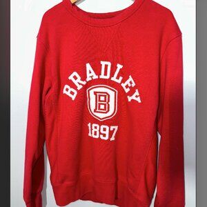 Bradley University red crewneck sweatshirt